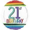 Loftus International 18 in. Rainbow Birthday 21 Balloon, 10PK A3-4433